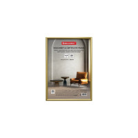 Рамка BRAUBERG Slim 21x30 см, золотистая, пластик, багет 8 мм, плотный задник с ножкой, акриловый экран 391315
