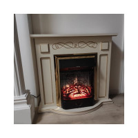 Каминокомплект InterFlame Аспен Магия Люкс Magestic бежевый с золотой патиной с Magestic бежевый ЗП