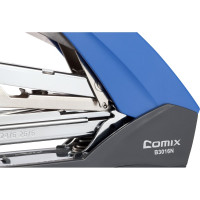 Степлер COMIX на 25 листов, с функцией без усилий, под скобы 24/6 и 26/6, синий B3016N BU