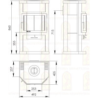 Печь-Камин Мета-Бел Ока с плитой 2217