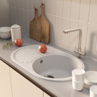 Мойкa MIXLINE ML-GM16 овальная с крылом, белая 331, 730x460x180 мм newх 551930