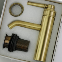 Смеситель для раковины Migliore ERMITAGE MINI ручка сверху латунь, донный клапан "click-clack", бронза 31414