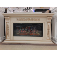 Каминокомплект InterFlame Маргарита Ареал 40 бежевый с золотой патиной с FREESPACE40 ЗП