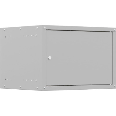 NTSS Шкаф настенный телекоммуникационный LIME 6U 550x450x370мм, 2 профиля 19, дверь сплошная металл, боковые стенки несъемные, разобранный, серый RAL 7035 NTSS-WL6U5545FD