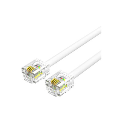 VENTION Кабель телефонный плоский RJ11 (6P4C) - 2м. Белый IQBWH