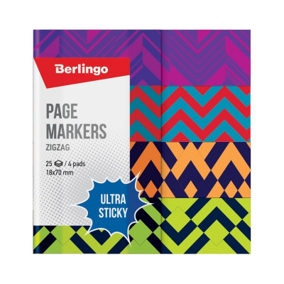 Флажки-закладки Berlingo ultra sticky zigzag LSz_41132