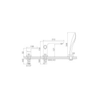 Врезной смеситель на ванну Ledeme L1153W 89291
