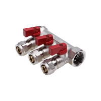 Универсальный коллектор для МП труб с шаровыми кранами и евроконусом AQUALINK вн-нар 3/4, 16x4 3935