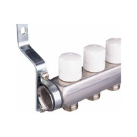 Коллекторная группа AQUALINK с расходомерами, сливным краном и автоматическим воздухоотводчиком, нерж. сталь  1"х2х3/4" 2700