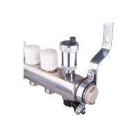 Коллекторная группа AQUALINK с расходомерами, сливным краном и автоматическим воздухоотводчиком, нерж. сталь 1"х7х3/4" 2705