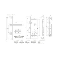 Врезной замок НОРА-М N 108-85 К графит 17107