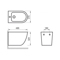 Подвесное биде BelBagno SFERA-R с крепежом BB046BH