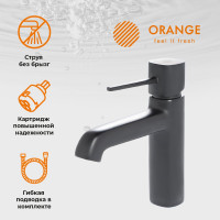Набор смесителей ORANGE Карл с душ. гарнитуром, черный M05-311b