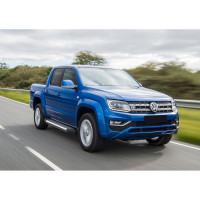 Пороги на автомобиль Rival Bmw-Style круг для Volkswagen Amarok I рестайлинг 2016-2019 г.в., 193 см, 2 шт., алюминий D193AL.5803.2
