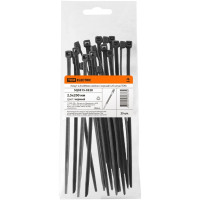 Хомут TDM ELECTRIC 2,5х200 мм, нейлон, черный, 25 штук SQ0515-0328