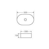 Накладная раковина Azario AZ-1048 размер 520х330х130 мм 00062416