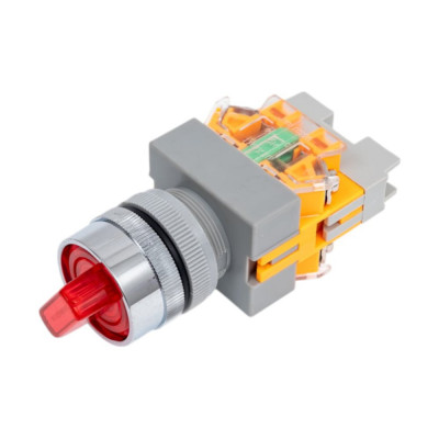 Переключатель Dekraft ПЕ-22, 10 А, IP54, 1НО+1НЗ, красный 25058DEK
