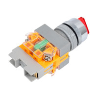 Переключатель Dekraft ПЕ-22, 10 А, IP54, 1НО+1НЗ, красный 25058DEK