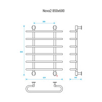 Полотенцесушитель ENERGY Nova2 850x600 00-УТ-00940