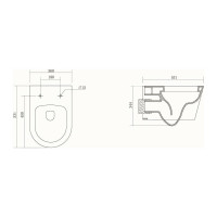 Подвесной безободковый унитаз Aquatek 530x360x330 мм 00000096347