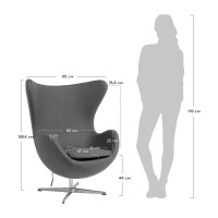 Кресло BRADEX EGG CHAIR серый FR 0567