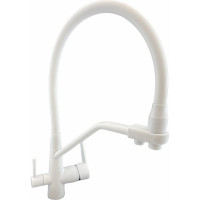 Смеситель для кухни Rainsberg с гибким силиконовым изливом, белый, латунь R603CK-302