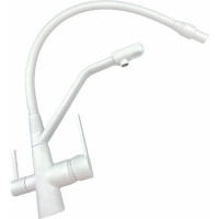 Смеситель для кухни Rainsberg с гибким силиконовым изливом, белый, латунь R603CK-302