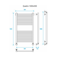 Полотенцесушитель ENERGY Quadro 1000x500 УТ-УТ-00969