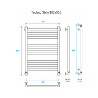 Полотенцесушитель ENERGY Techno Style 800x500 УТ-УТ-00973