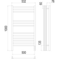 Полотенцесушитель Terminus Аврора sensor quick touch П12 500x1000 4670078527226