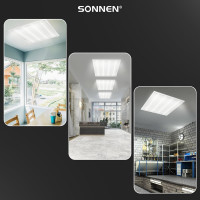 Светодиодный светильник с драйвером SONNEN АРМСТРОНГ ЭКО, 4000K, 595x595x19, 36Вт, прозрачный 237152