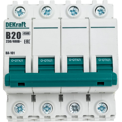 Автоматический выключатель Dekraft ВА101-4Р-020А-B 11043DEK