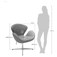 Кресло BRADEX SWAN CHAIR серый, искусственная замша FR 0654