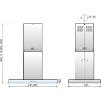 Кухонная вытяжка ELIKOR Агат Island 90Н-1000-Е4Д_нерж/черный 936040