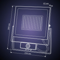 Светодиодный прожектор RITTER серия PROFI 230В 100 Вт 6500К 10000Лм IP65 черный с датчиком движения 53424 6
