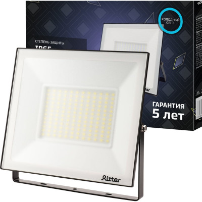 Светодиодный прожектор RITTER серия PROFI 230В 100 Вт 6500К 10000Лм IP65 черный 53410 9