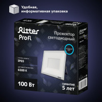 Светодиодный прожектор RITTER серия PROFI 230В 100 Вт 6500К 10000Лм IP65 черный 53410 9