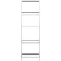 Стеллаж GreenWeen BRICK, белый каркас, полки тонированное стекло, 1960x600x300 GW-BRICK-W-G