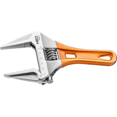 Разводной ключ короткий 185 мм, рабочий диапазон 0-53 мм NEO Tools 03-022