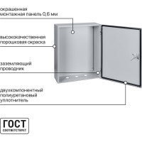 Щит с монтажной панелью ЩМП-3-0 Народный IP54 650х500х220 TDM ELECTRIC SQ0905-2603