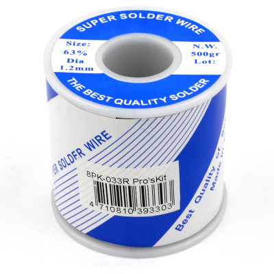 Припой Pro'sKit 1,2мм 0,5кг Sn63/Pb37 (флюс RA) 8PK-033R С00040372