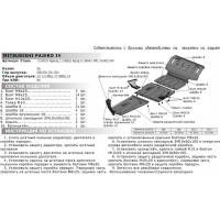 Защита картера Mitsubishi Pajero III, IV 1999-2006, 2006-2011 АвтоБроня st 2mm 111.04003.2