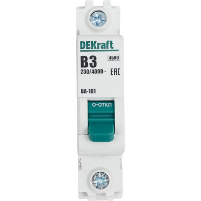 Автоматический выключатель Dekraft ВА101-1Р-003А-B 11003DEK