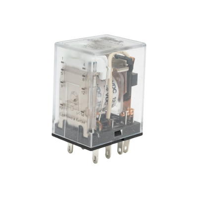 Промежуточное реле DEKraft 2-контактное, с led инд. 5а 12в dc пр-102 23836DEK