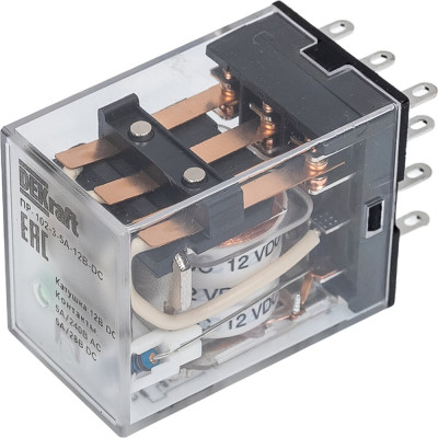 Промежуточное реле DEKraft 3-контактное, с led инд. 5а 12в dc пр-102 23869DEK