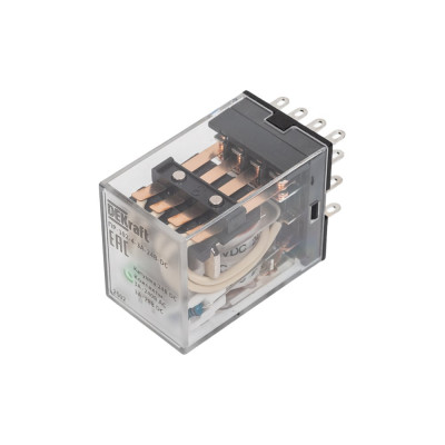Промежуточное реле DEKraft 4 контакта, с led индикацией, 3а, 24в dc, пр-102 23804DEK