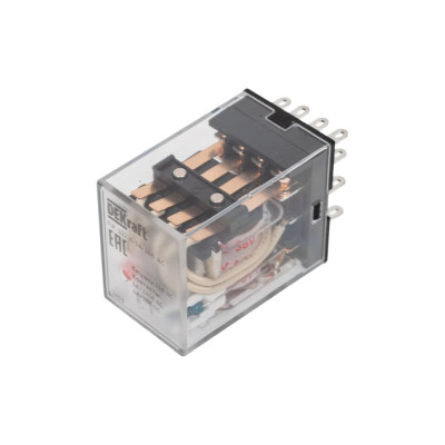 Промежуточное реле DEKraft 4 контакта, с led индикацией, 5а, 36в ac, пр-102 23896DEK