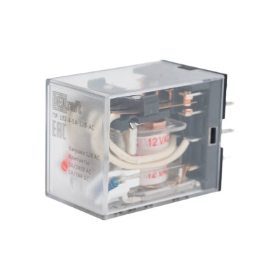 Промежуточное реле DEKraft 4 контакта, с led индикацией, 5а, 12в ac, пр-102 23894DEK