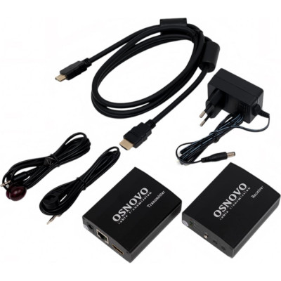 Комплект для передачи HDMI OSNOVO TA-HiP+RA-HiP ИК управления и питания по кабелю витой пары (HDBaseT). sct1466