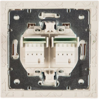 Двойная телефонная розетка LEZARD RAIN евро белый с бок. вст. хром 703-0225-138